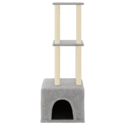 Kattenmeubel met sisal krabpalen 133,5 cm lichtgrijs - thumbnail