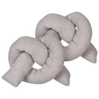 Beliani - GLADIOLUS - Knoopkussen set van 2 - Grijs - Teddystof - thumbnail