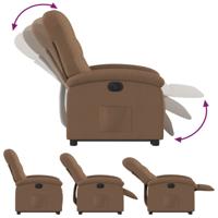 Sta-op-massagestoel elektrisch verstelbaar stof bruin - thumbnail