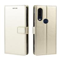 Retro Crazy Horse textuur horizontale Flip lederen case voor Motorola één actie met houder & kaartsleuven & fotolijstjes (goud) - thumbnail