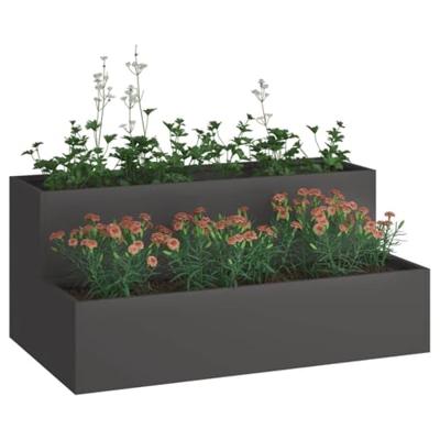 Tuin Bloempot Zwart 100 x 60 x 45 cm Staal