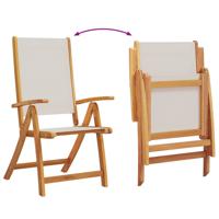 Tuinstoelen inklapbaar 8 st massief acaciahout en textileen - thumbnail
