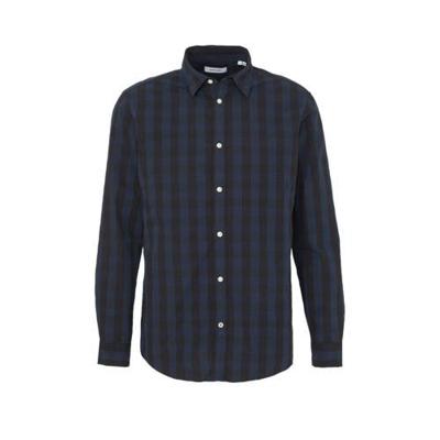 JACK & JONES ESSENTIALS gestreept regular fit overhemd donkerblauw JACK & JONES ESSENTIALS gestreept regular fit overhemd donkerblauw