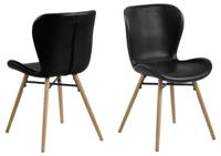 Bendt Eetkamerstoel 'Olle' PU, kleur Zwart - thumbnail