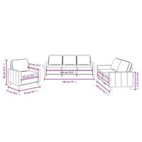 3-delige Loungeset met kussens stof wijnrood - thumbnail