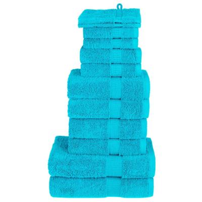 VidaXL 12-delige handdoekenset solund 600 g/m² turquoise VidaXL 12-delige handdoekenset solund 600 g/m² turquoise