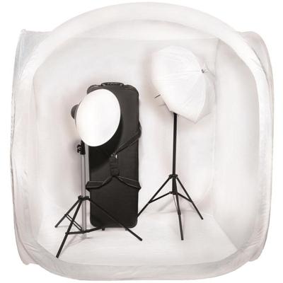 Dorr Collap. PhotoBox 150x150 cm WH w/ 4 colored backgrounds