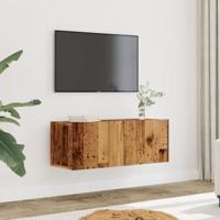 Tv-meubels 2 st wandgemonteerd 80x30x30 cm oud houtkleurig - thumbnail