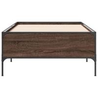 Bedframe bewerkt hout en metaal bruin eikenkleurig 75x190 cm - thumbnail