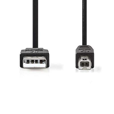 Nedis CCGB60100BK50 Usb-kabel Usb 2.0 Usb-a Male Usb-b Male 480 Mbps Vernikkeld 5.00 M Rond Pvc Zwart Blister