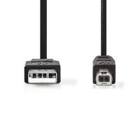 Nedis USB-Kabel | USB 2.0 | USB-A Male | USB-B Male | 480 Mbps | Vernikkeld | 5.00 m | Rond | PVC | Zwart | Blister - CCGB60100BK50 - thumbnail
