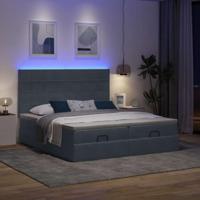 Ottoman bed met matrassen en LED's 180x200cm fluweel - thumbnail