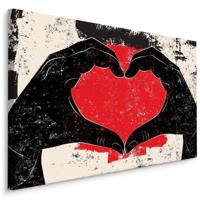 Schilderij - Handen in een Hartje, Liefde, Premium Print - thumbnail