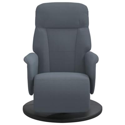 Fauteuil met voetensteun verstelbaar fluweel donkergrijs Fauteuil met voetensteun verstelbaar fluweel donkergrijs