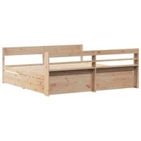 Bedframe zonder matras massief grenenhout 200x200 cm - thumbnail
