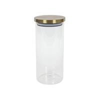 Voorraadpot glas met goud deksel 1200ml - thumbnail