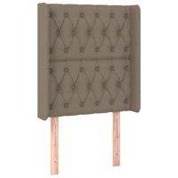 Hoofdbord met randen 83x16x118/128 cm stof taupe - thumbnail