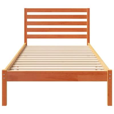Bedframe met hoofdeinde Wasbruin 80 x 210 cm Massief grenenhout Bedframe met hoofdeinde Wasbruin 80 x 210 cm Massief grenenhout