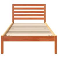 Bedframe met hoofdeinde Wasbruin 90 x 210 cm Massief grenenhout - thumbnail