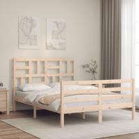Bedframe met hoofdbord massief hout - thumbnail