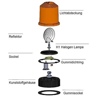 Osram Automotive Light Signal Halogen Beacon Light RBL101 Zwaailicht 24 V werkt op boordnet Schroefmontage Oranje