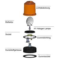 Osram Automotive Light Signal Halogen Beacon Light RBL101 Zwaailicht 24 V werkt op boordnet Schroefmontage Oranje - thumbnail