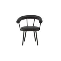 Nohr Eetkamerstoel 'Dorota' Lederlook, kleur Zwart - thumbnail