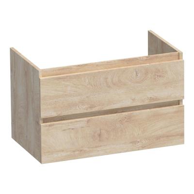 Brauer Joy - Onderkast - 80 cm - met 2 Softclose Lades Greeploos en 1 Sifon Uitsparing - Forest Wheat
