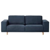 Beliani - NIVALA - Driezitsbank - Blauw - Polyester - thumbnail