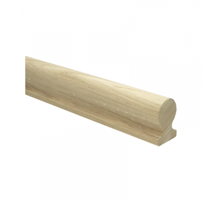 Trapleuning eik onbehandeld sleutelgat 40x60mm 350cm