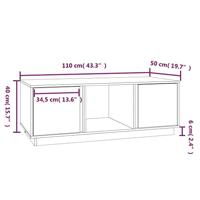 Salontafel 110x50x40 cm massief grenenhout zwart - thumbnail