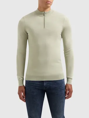 Pure Path Polo Knitwear Halfzip Sweater Heren Lichtgroen - Maat L - Kleur: Lichtgroen | Soccerfanshop