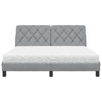 Bed met matras stof lichtgrijs 160x200 cm - thumbnail