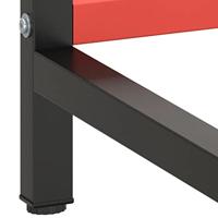 Werkbankframe 180x57x79 cm metaal matzwart en matrood - thumbnail