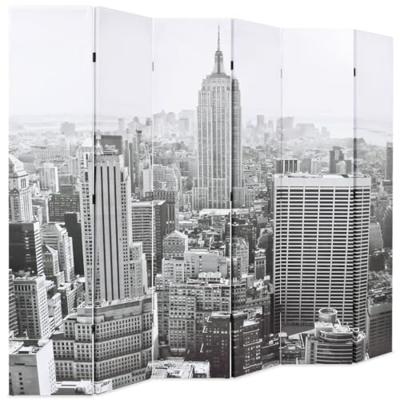 Kamerscherm New York bij daglicht 228x170 cm zwart en wit