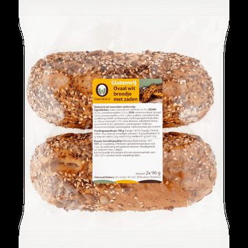 Odenwald Bakery Glutenvrij Ovaal Wit Broodje met Zaden 2 x 90 g bij Jumbo