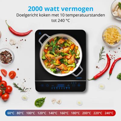 Vrijstaande inductiekookplaat - MEDION - MD 17595 - 1 brander - L 29 x D 36 cm