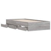 Bedframe met lades bewerkt hout grijs sonoma eiken 90x200 cm - thumbnail