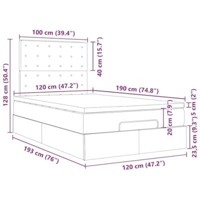 Ottoman bed met matras en LED's 120x190 cm kunstleer wit