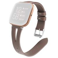 Fitbit Versa 1 / 2 & Lite bandje TPU leer - Kastanje Bruin - thumbnail