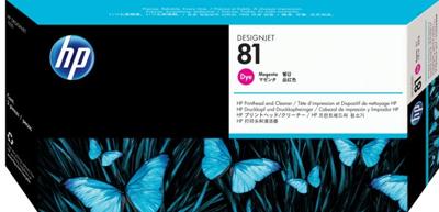 HP 81 magenta DesignJet printkop en printkopreiniger voor kleurstofinkt