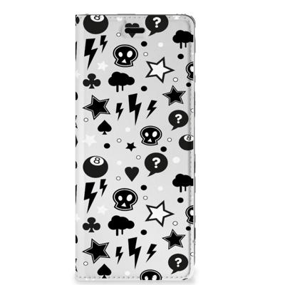 Mobiel BookCase Sony Xperia 5 Silver Punk Mobiel BookCase Sony Xperia 5 Silver Punk