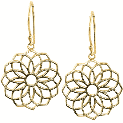 Oorbel Seed of Life - Goudkleurig Oorbel Seed of Life - Goudkleurig