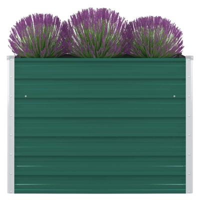 VidaXL Plantenbak verhoogd 100x100x77 cm gegalvaniseerd staal groen
