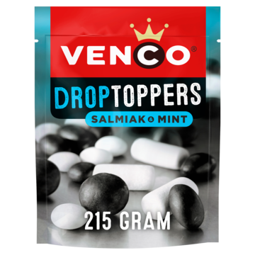 Venco Droptoppers salmiak mint 215 Gram Venco Droptoppers salmiak mint 215 Gram
