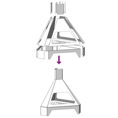 VidaXL Vuurkorf zwart 50 x 43 x 52 cm staal