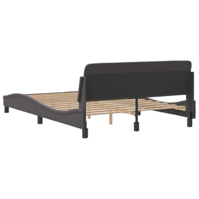 Bedframe met hoofdbord kunstleer grijs 140x200 cm Bedframe met hoofdbord kunstleer grijs 140x200 cm