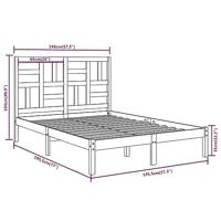Bedframe massief hout wit 140x190 cm - thumbnail