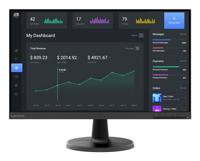 Lenovo D24-40 Monitor, 23,8 inch FHD-scherm, kantelstandaard, HDMI- en VGA-poorten, 75Hz vernieuwingsfrequentie, AMD FreeSync, 250 nits, Raven Black - thumbnail