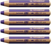 Kleurpotlood stabilo 880 woody 3 in 1 violet | 5 stuks - thumbnail